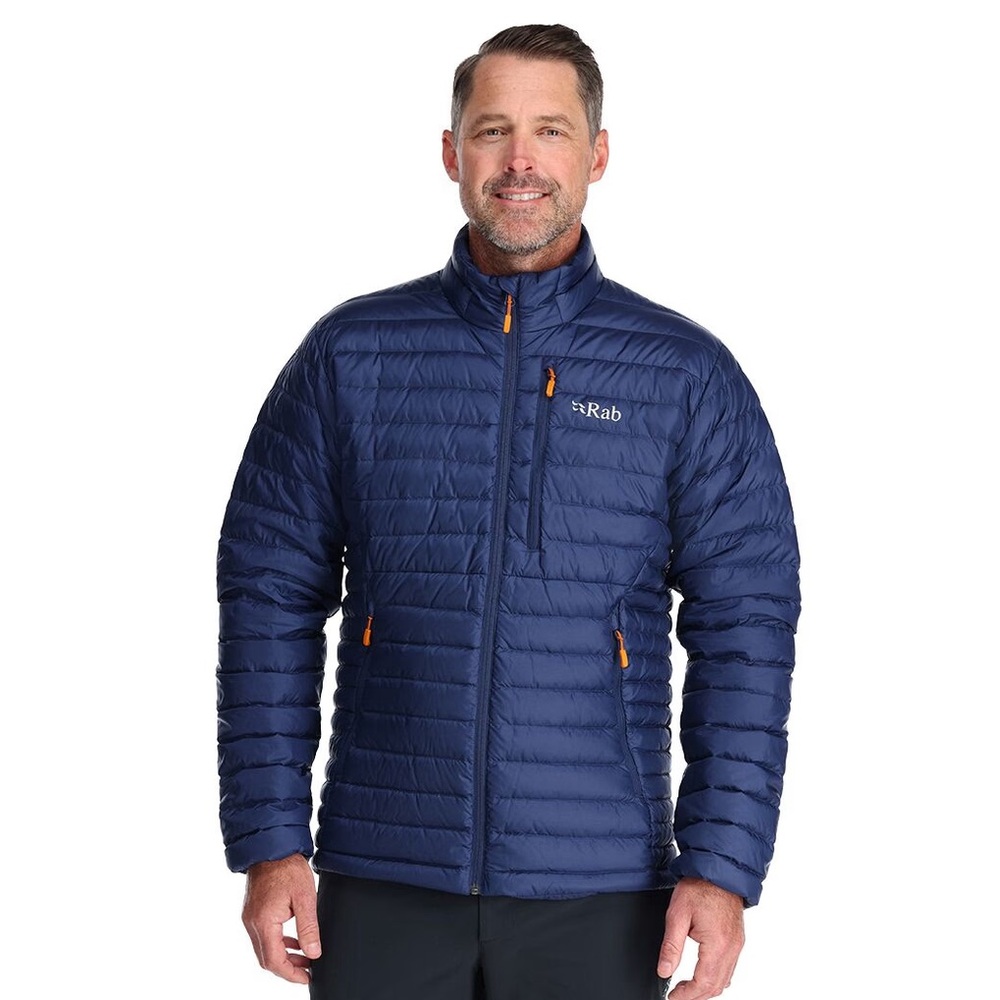 Rab Microlight Down Jacket - Men's deep ink / marmalade SMALL
